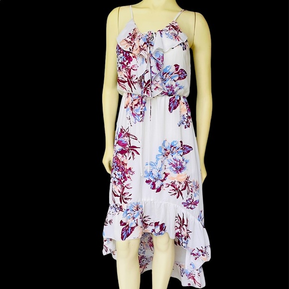 Miami Floral Ruffle High Low Maxi Dress - Picture 2 of 9